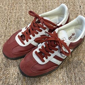 Adidas Men's Burgundy and White Samba